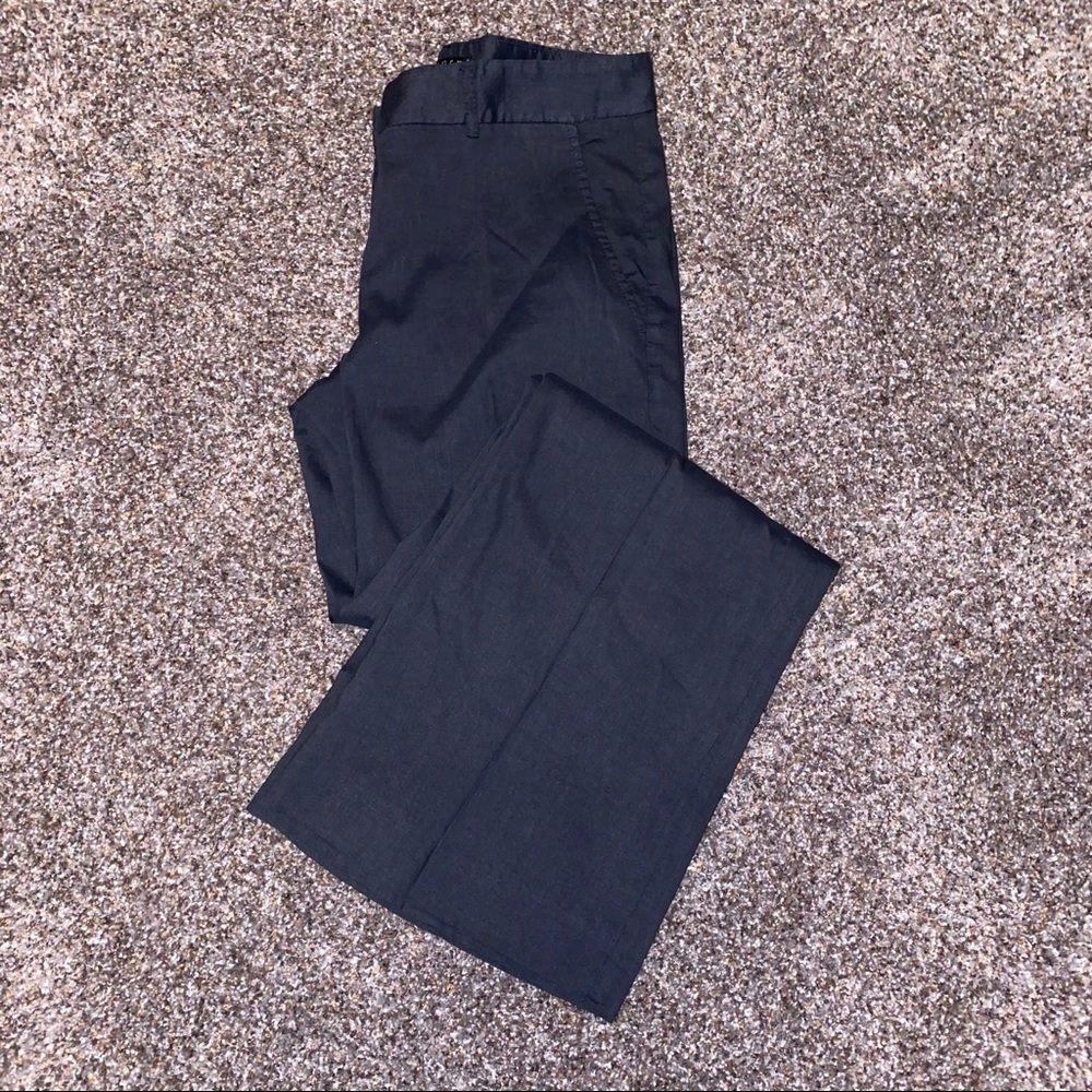 Theory Navy Crop Flare Linen Pants